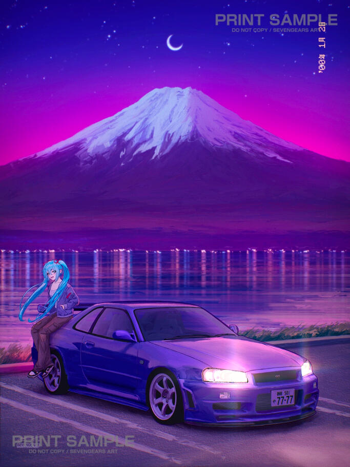 Miku + Skyline GT-R